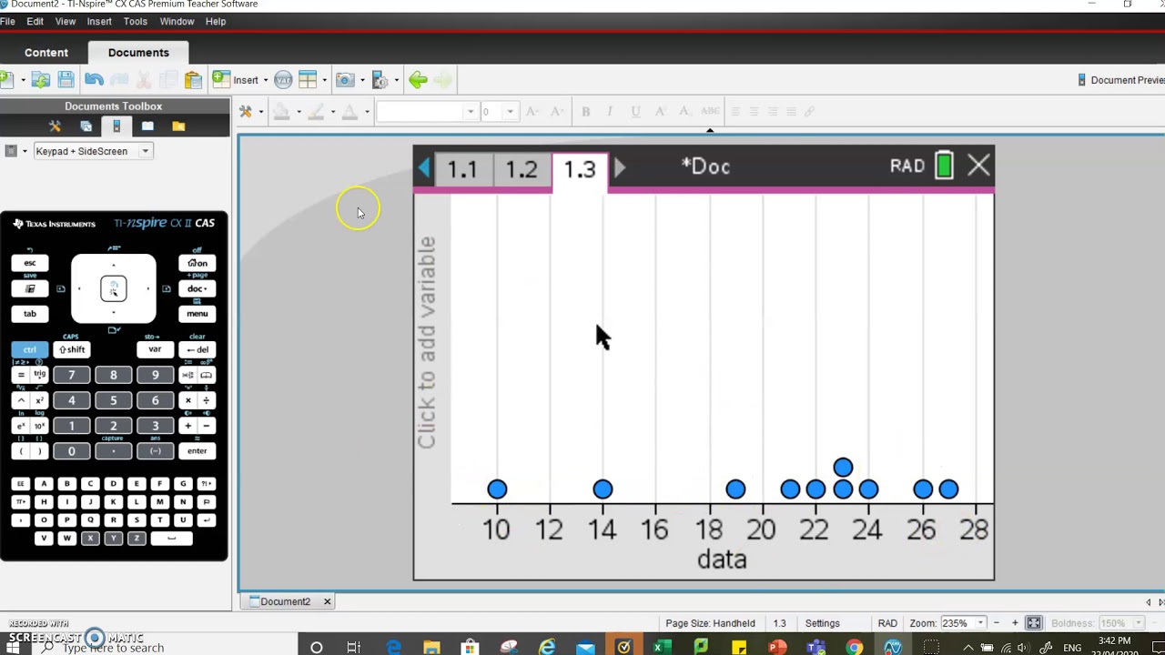 Boxplots on TI nspire CAS