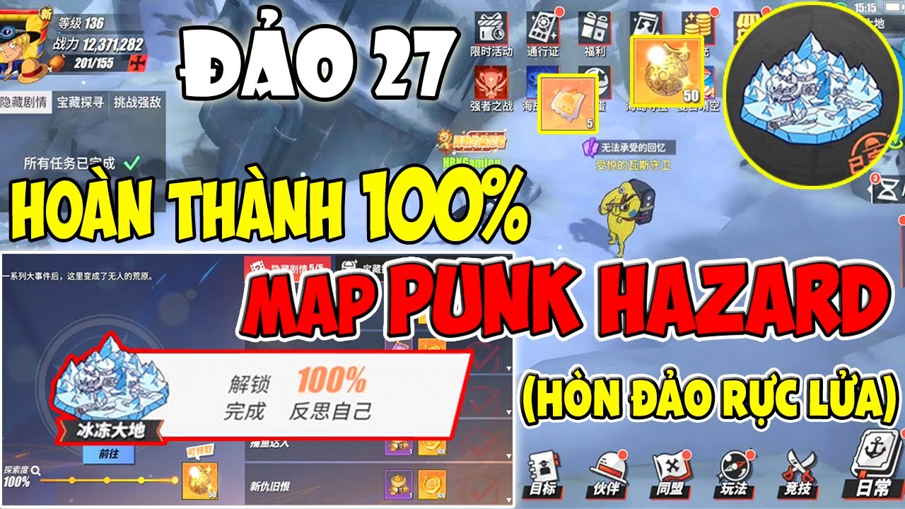 One Piece Fighting Path ĐẢO 27 - Hướng Dẫn Khám Phá 100% Đảo PUNK HAZARD Chi Tiết Từng Nhiệm Vụ