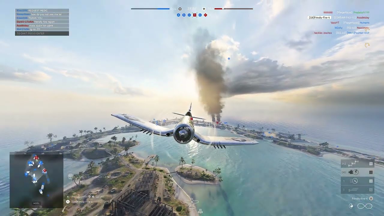 Corsair F4U 1C Plane | Wake Island Map | 45-0 | Battlefield V Game Play No Commentary
