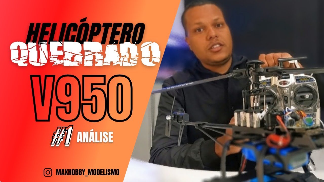 RECEBI HELICÓPTERO DE CONTROLE REMOTO MODELO WLTOYS V950 PARA FAZER ALGUNS REPAROS TODO DANIFICADO