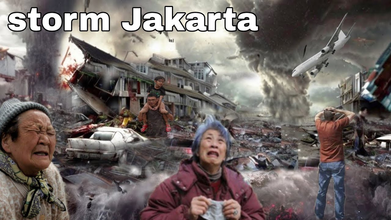 Destructive storm in Jakarta Province, Indonesia Red balloon warning