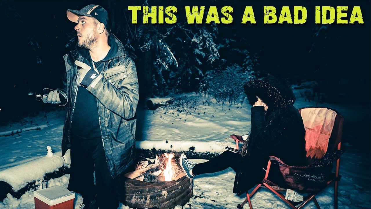 (THIS WAS A BAD IDEA!) NEARLY STRANDED WHILE CAMPING IN THE HAUNTED FOREST IN SNOW STORM