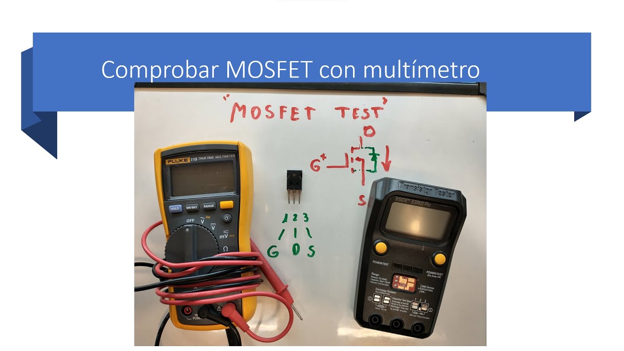 28 - Comprobar MOSFET en placa y con Multímetro o Tester, funcionamiento conmutada switching o SMPS