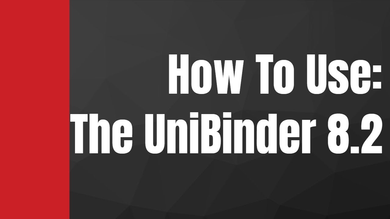How to use a Unibind Machine: UniBinder 8.2 Instructions