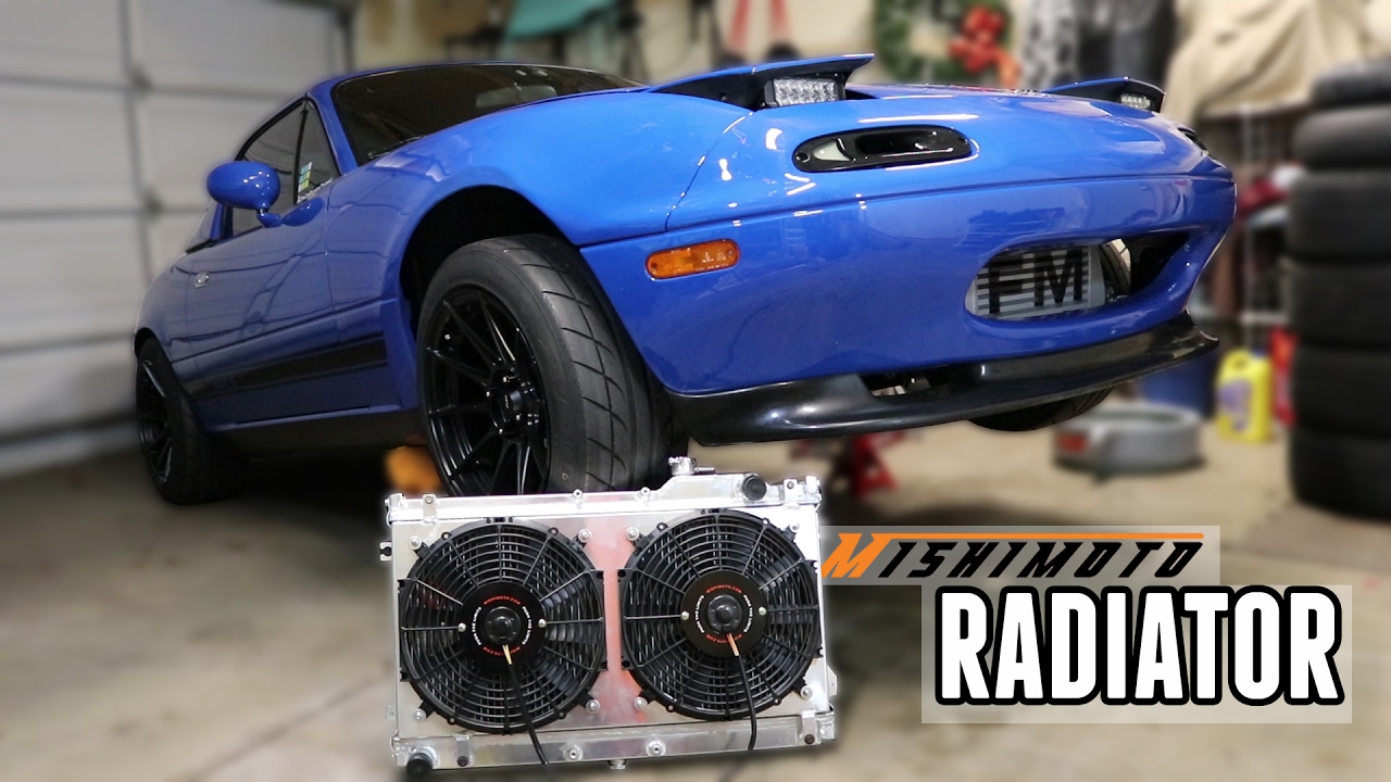 Mishimoto Fan Shroud & Dual Core Radiator Install || Turbo Miata Build (Part 5)