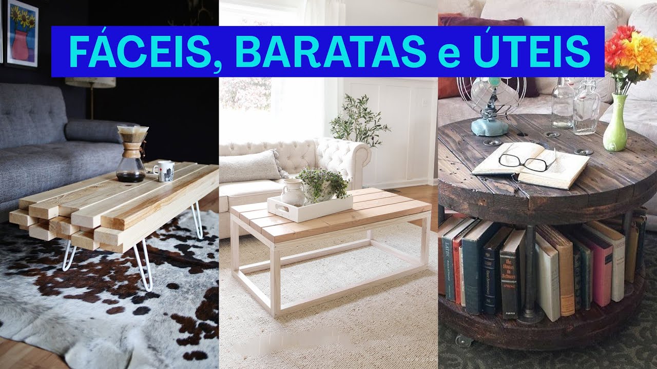 6 Mesas de Centro FÁCEIS, BARATAS e ÚTEIS