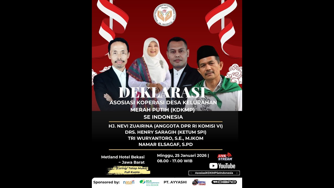 Live Deklarasi Asosiasi KDKMP Se Indonesia