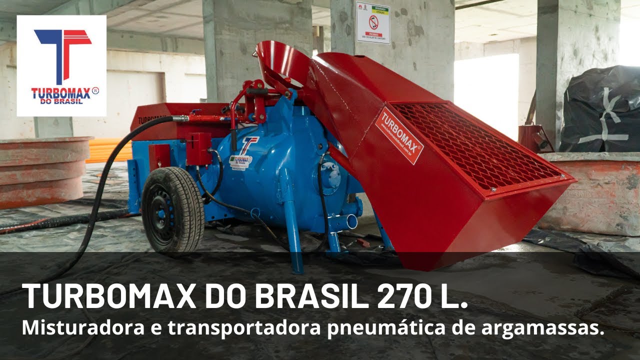 TURBOMAX DO BRASIL 270 L - Misturadora e Transportadora Pneumática de Argamassas.