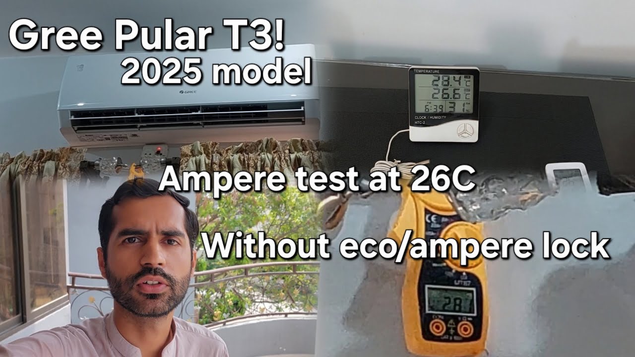 Gree Pular T3 ampere test at 26c without eco mode or ampere lock | 1.5 ton inverter ac