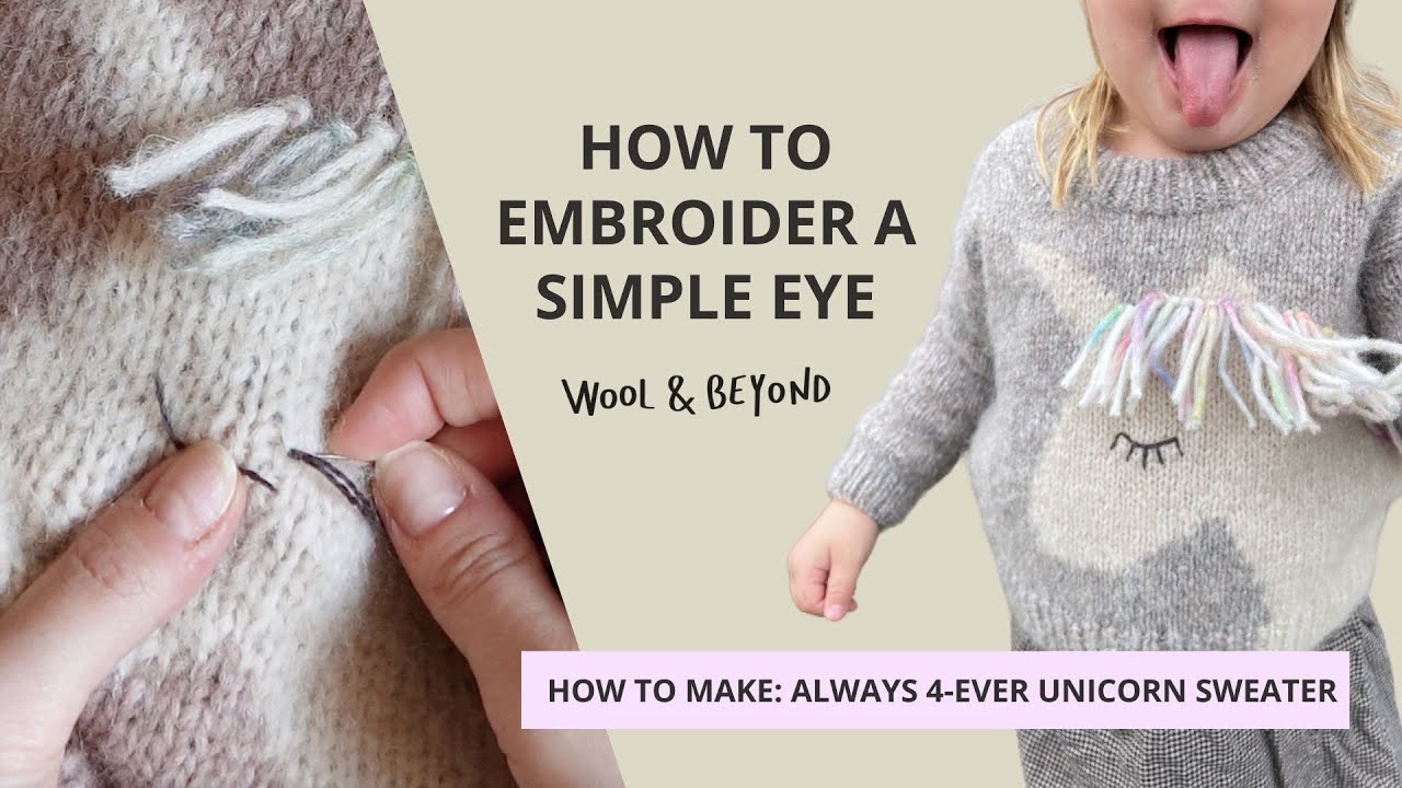 Embroider Eye on Always 4-ever Unicorn Sweater