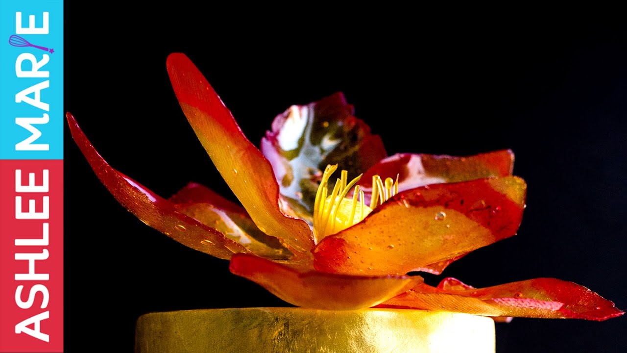 How to make a fire inspired isomalt lotus flower - Man's Red Flower - Disney's Jungle Book
