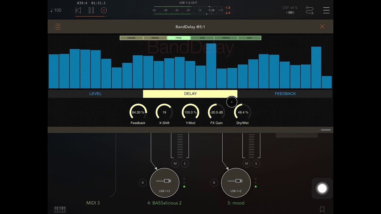 BandDelay - 27 Multi-Band Delay by Virsyn - Demo for the iPad