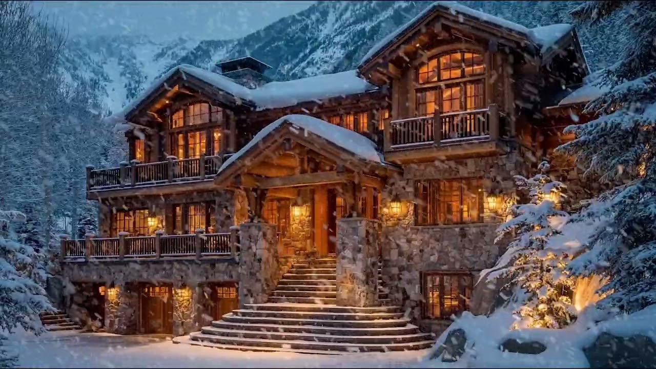 Snowstorm at Night with Gentle Wind and Snow Sounds for Deep Relaxation, Sleep and Mental Clarity