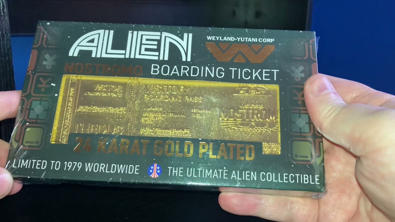 Unboxing Alien 24K Gold Plated Boarding Ticket Limited Edition Replica