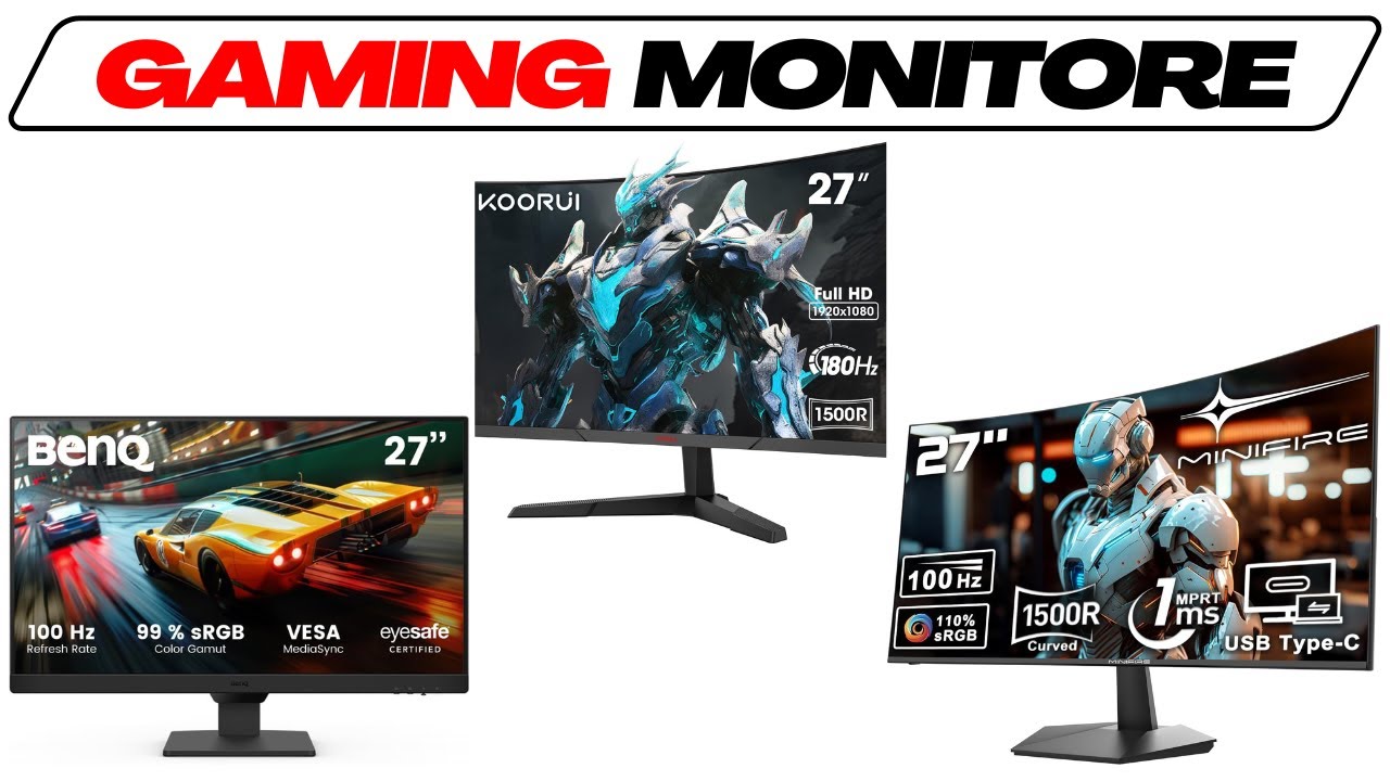 Beste Gaming Monitore im Test Vergleich 2026 (TOP 3) 🥇 Testsieger von Minifire, KOORUI & BenQ