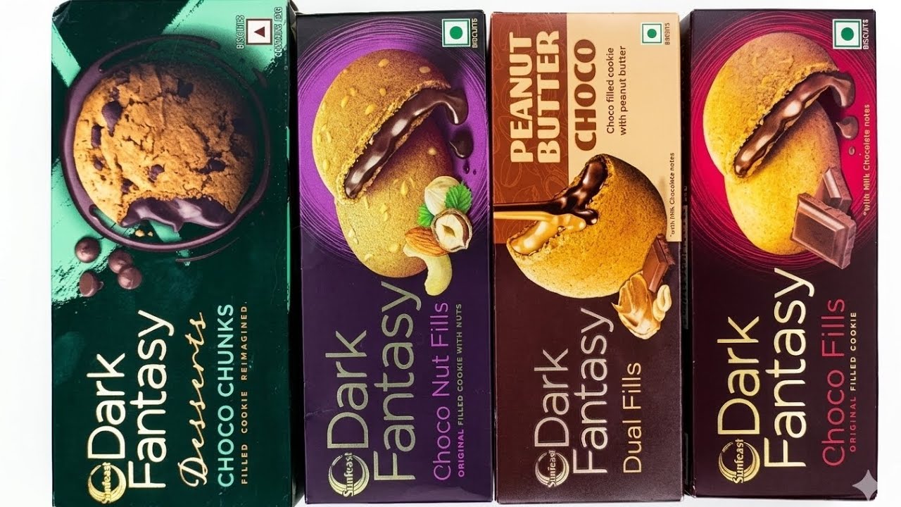Dark Fantasy Biscuits Choco Chunks, Choco Nut Fills, Peanut Butter Choco,Choco Fills Unboxing ASMR