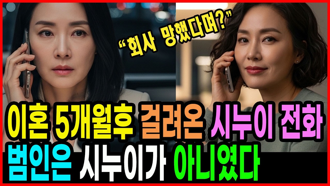 이혼5개월후 걸려온 시누이전화 범인은 시누이가 아니였다 ㅣ노후사연 ㅣ 시월드 ㅣ감동사연 ㅣ황혼드라마ㅣ 오디오북