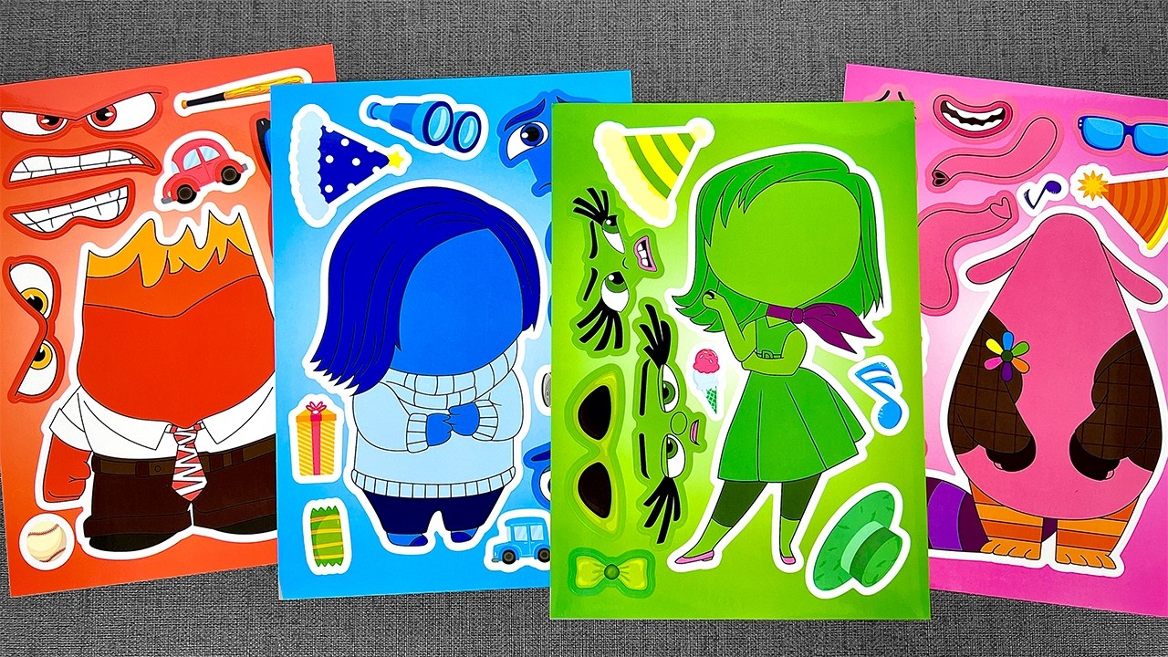 [🧠Paper DIY🧠] Decorating Inside Out 2 Sticker Book 🎨 Anxiety, Embarrassment | Oddly Satisfying ASMR