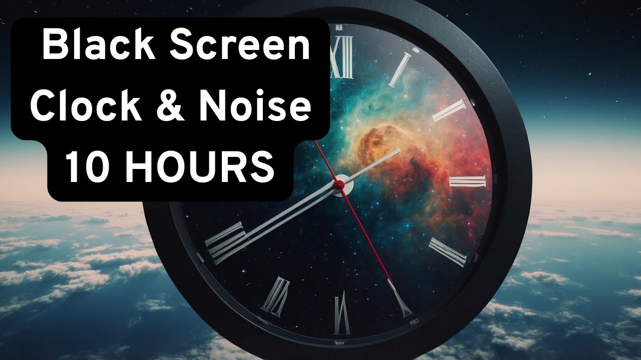 Calm Clock & White Noise (10 Hours, Black Screen) – Sleep, Study & Tinnitus Relief