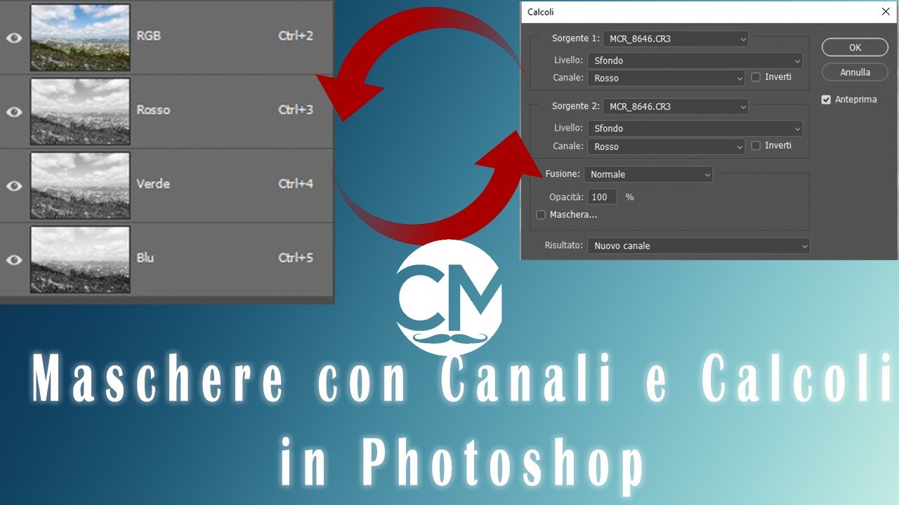 Maschere di luminosità con Canali e Calcoli in Photoshop