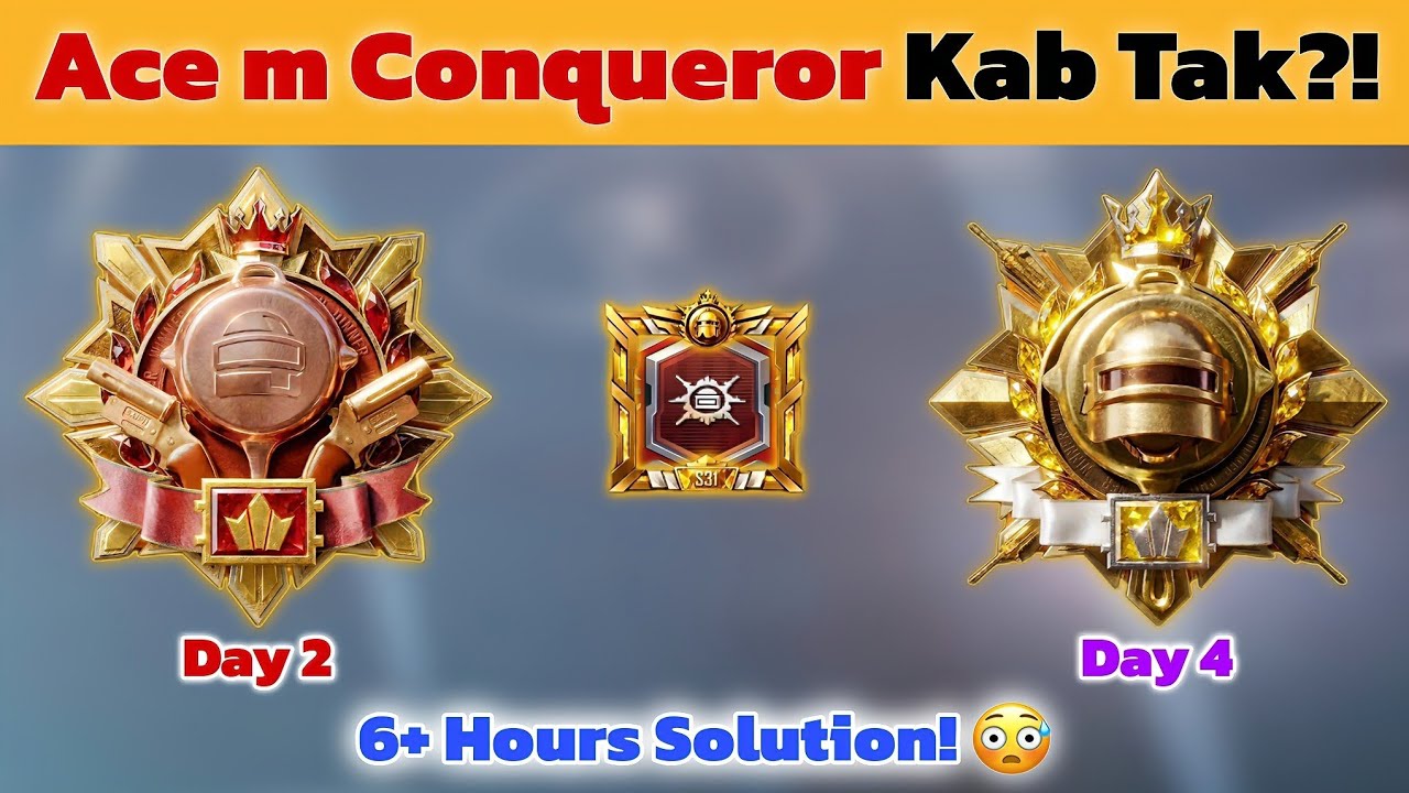 🇮🇳 Day 2 - Ace m Conqueror Kab Tak ⁉️ 6+ Hrs Limit Solution 😱 Rank Push Tips & tricks ✅