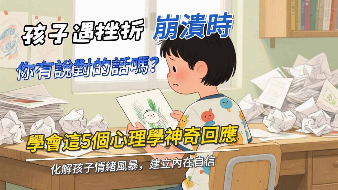 孩子一遇挫折就崩潰？別再說「這沒什麼」！心理學家教你5個神奇回應，化解孩子的情緒風暴，建立內在自信 #親子教育 #孩子情緒管理 #育兒方法 #孩子崩潰 #親子溝通 #心理學育兒 #情商教育
