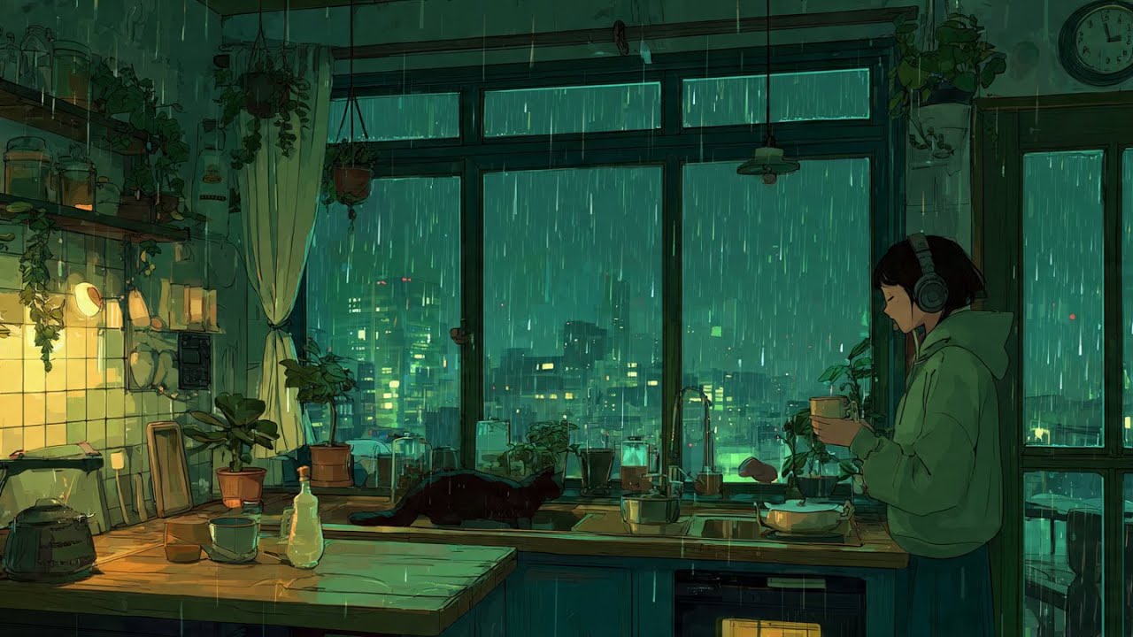 One Hour Lofi 🌧️🌃💤 Soft Beats for Late-Night Focus 🎧📚