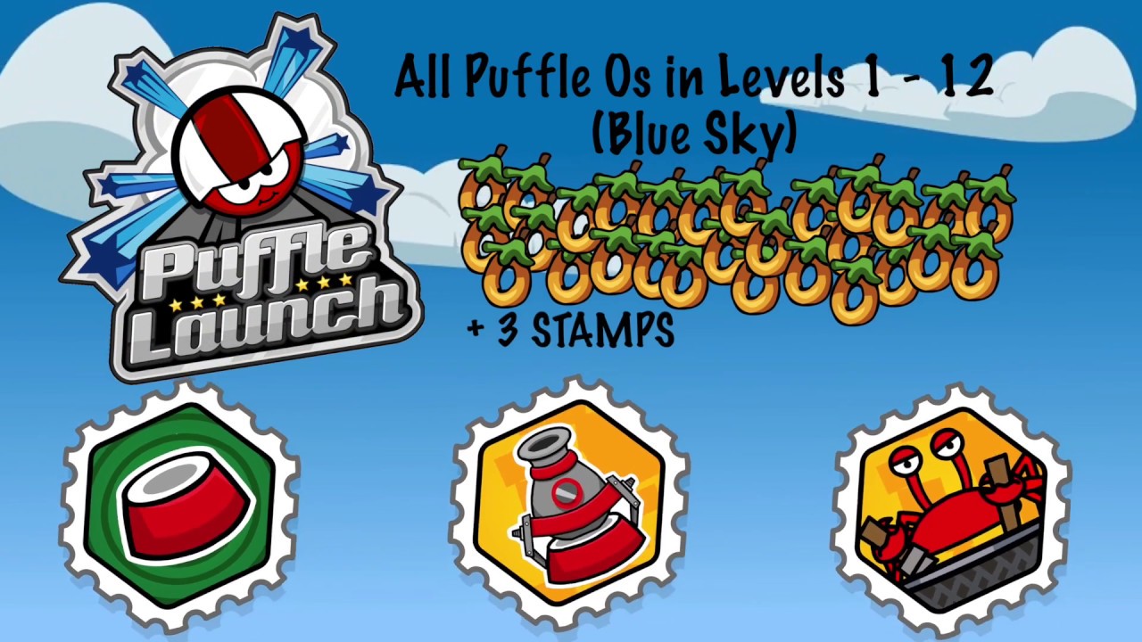 Club Penguin Rewritten - Puffle Launch - All Puffle Os Levels 1 - 12 (Blue Sky)