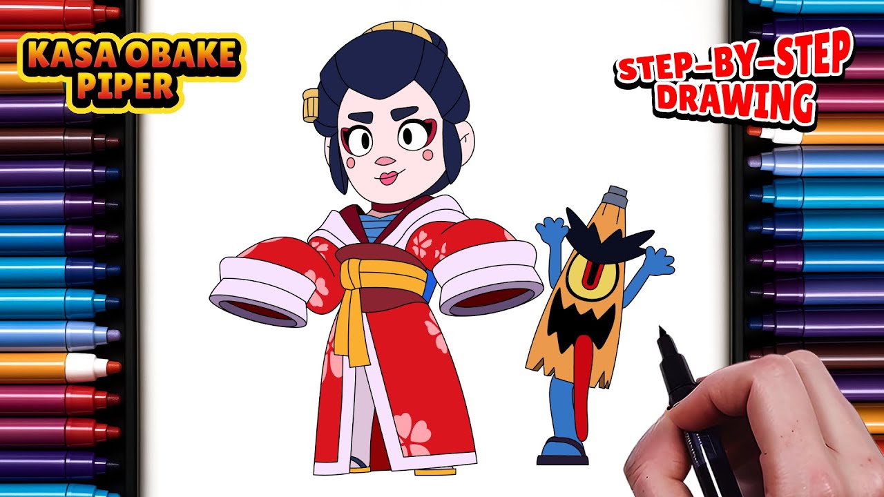How to Draw Kasa Obake Piper From Brawl stars | Easy Step-by-Step Drawing Tutorial