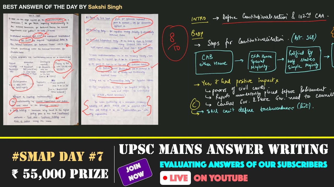 SMAP Day 7 | UPSC Answer Evaluation | Has Constitutionality to NCBC ensured empowerment and justice?