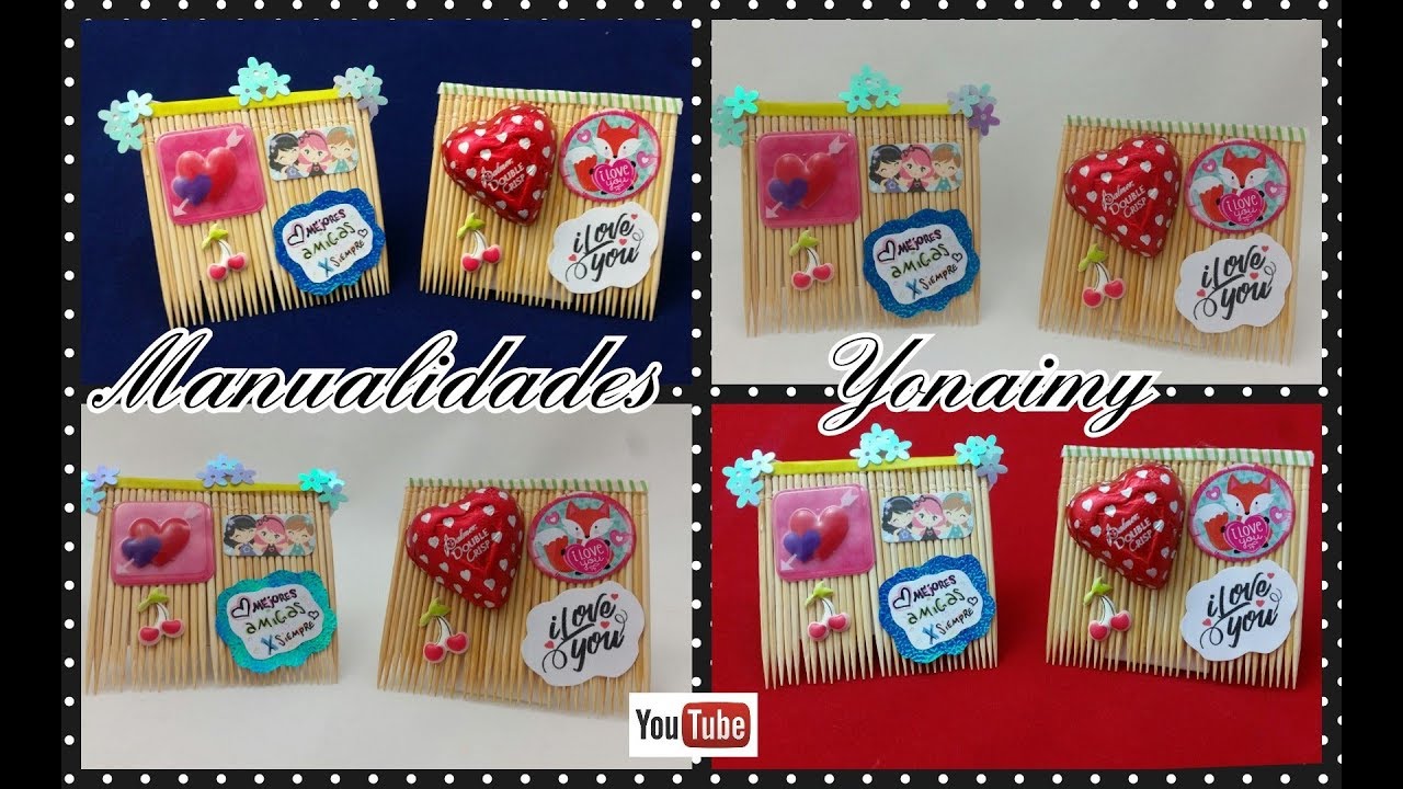 REGALITO SORPRESA PARA  EL DIA DEL AMOR Y  LA AMISTAD HECHO CON PALILLOS