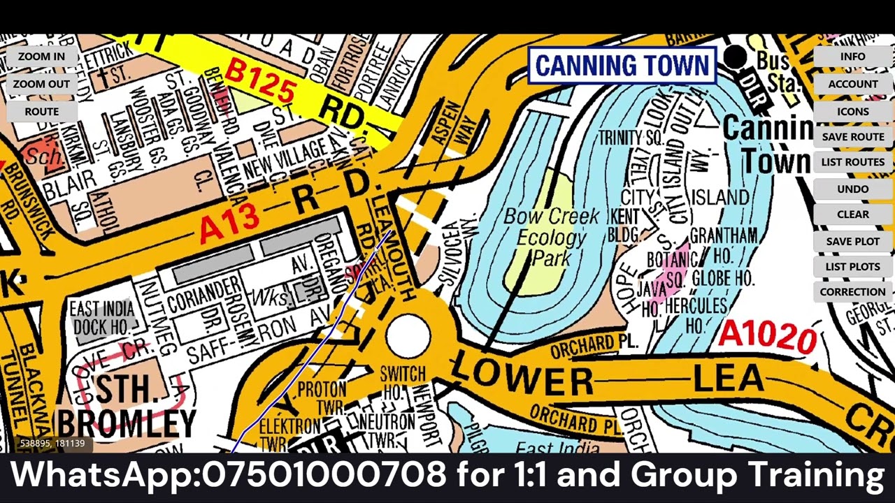 PCO Licence Topographical Test: The South Colonnade to Scoulding Road Silver Town Way Closed