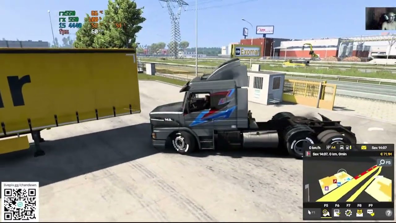 Euro Truck Simulator 2 mapa br pc fraco i5 4440 gpu rx 550 4gb roda