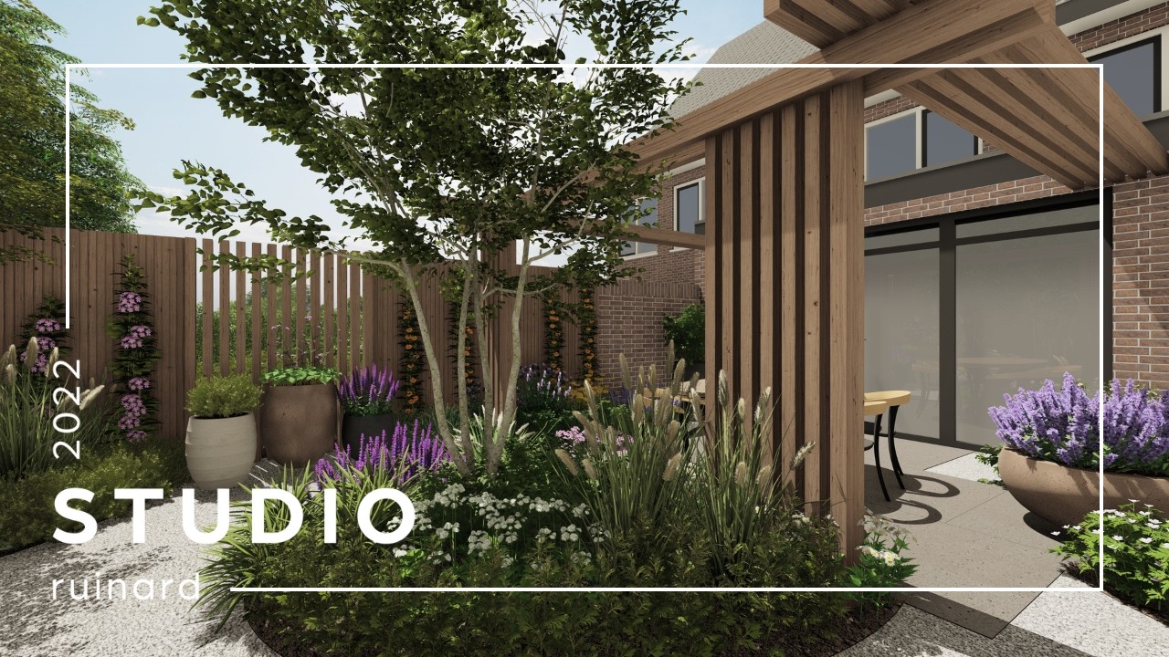 Studio Ruinard | 3D Tuinontwerp | Bold Frame | Knusse stadstuin Nijmegen