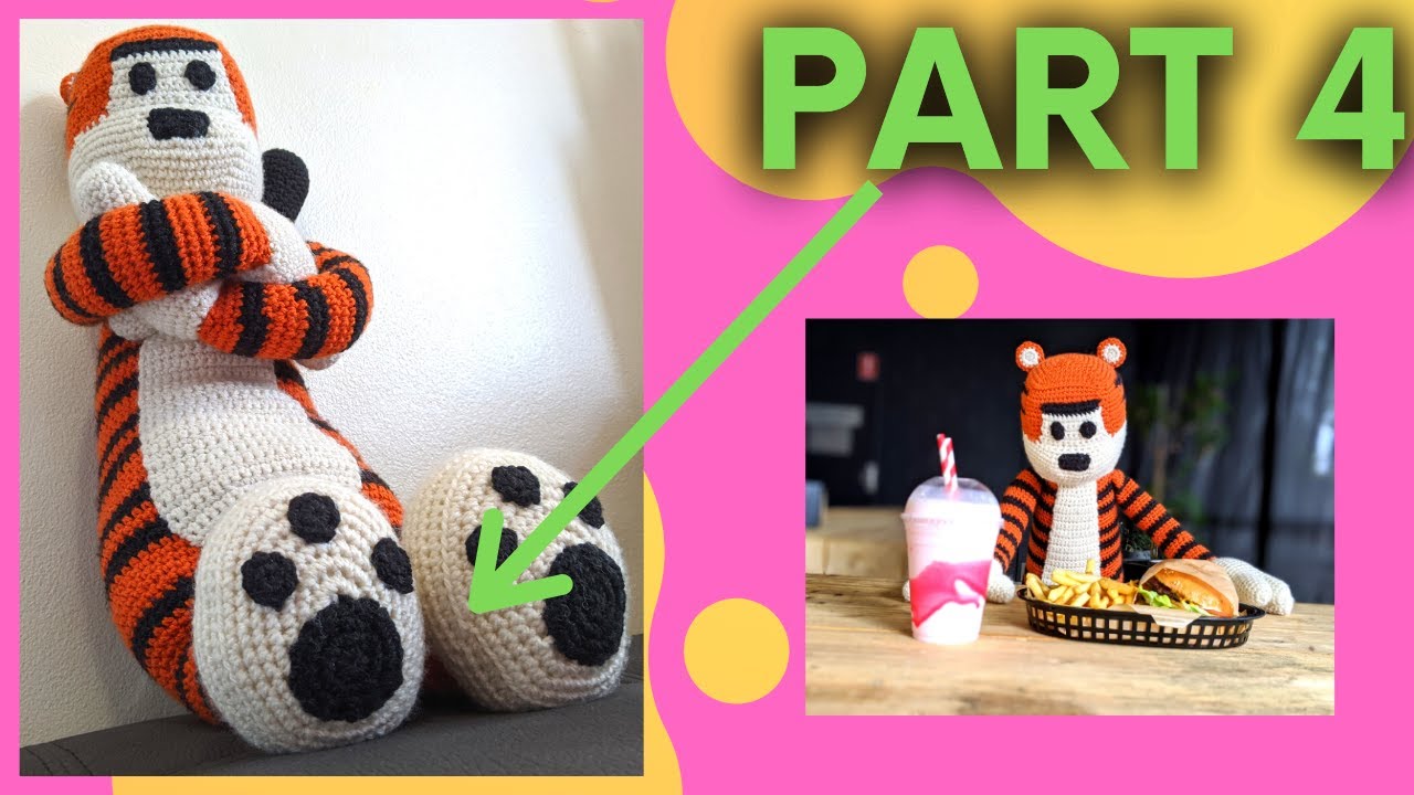Crochet: How to Make Giant Cat Plushie || Part 4 Feet || Hobbes Inspired Crochet Along