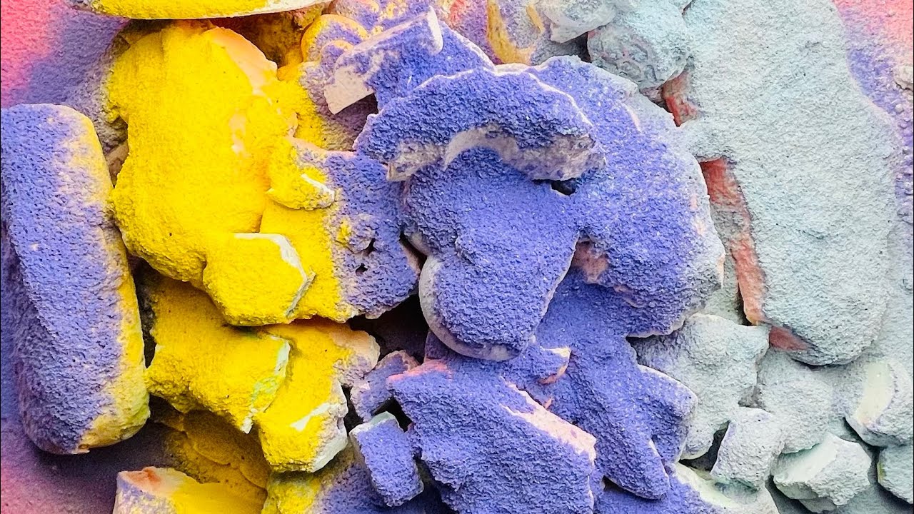 Broken pieces of gym chalk reforms.