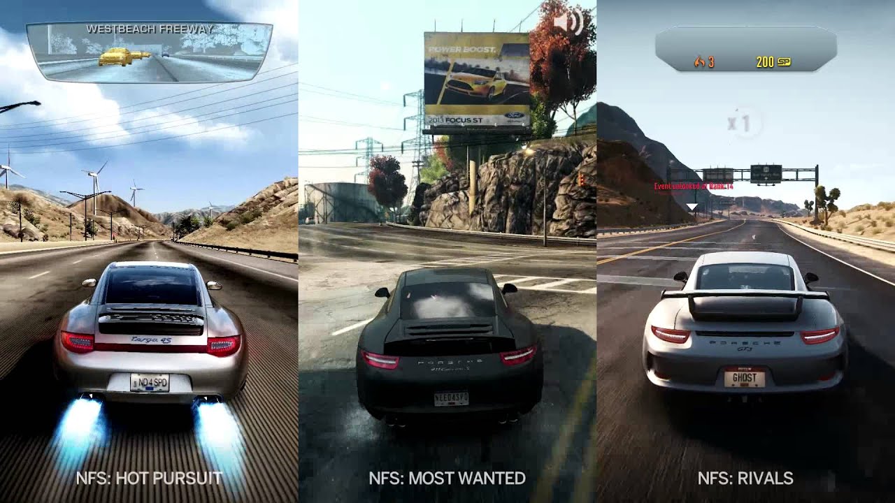 NFS Hot Pursuit vs Most Wanted vs Rivals Graphics Comparison