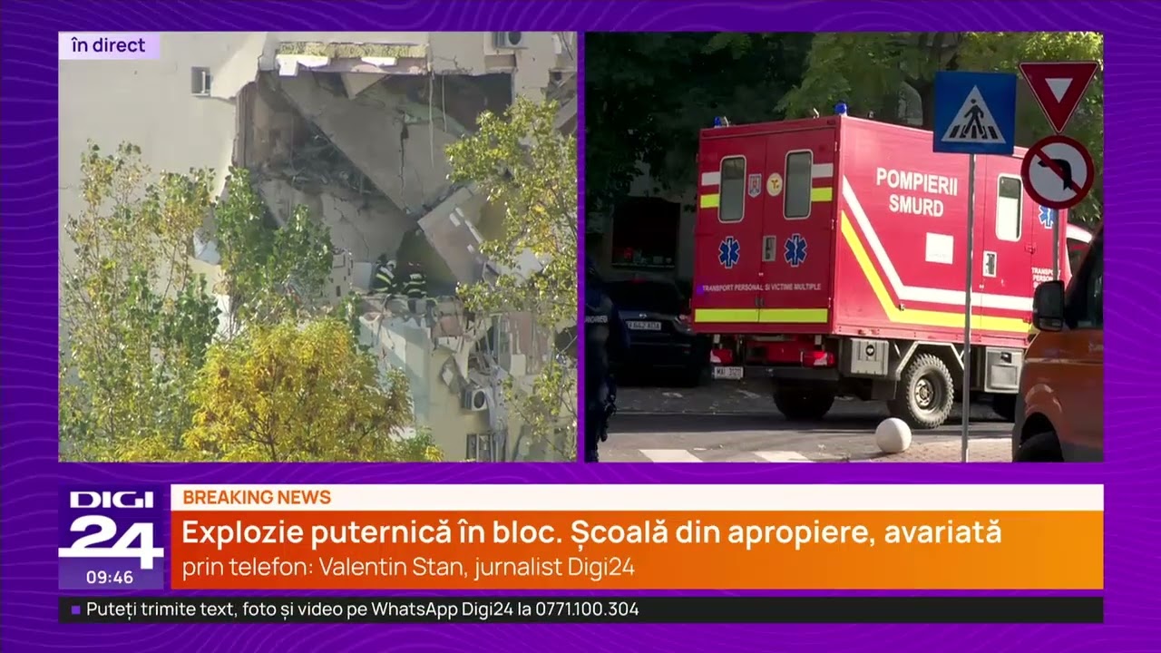 Explozie puternică într-un bloc din Rahova, în București