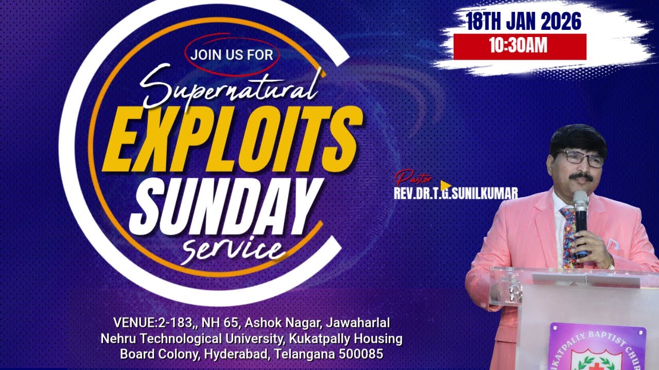 KBC Live | Telugu Service | Rev.Dr.T.G.Sunil Kumar | 18/01/2026 | 10:30 AM