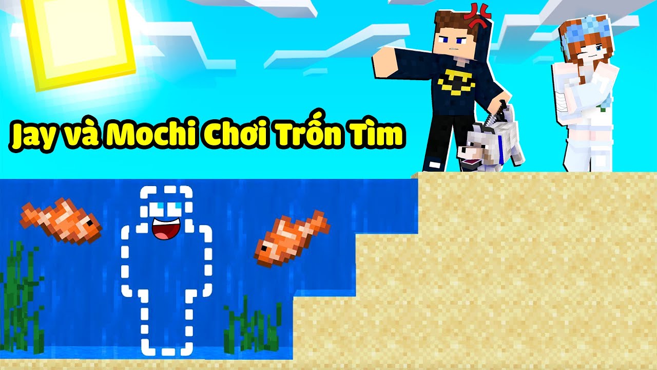 JAYGRAY VÀ MOCHI CHƠI TRỐN TÌM TRONG MINECRAFT*THỬ THÁCH BIẾN HÌNH THÀNH BLOCK TRỐN TÌM MCPE