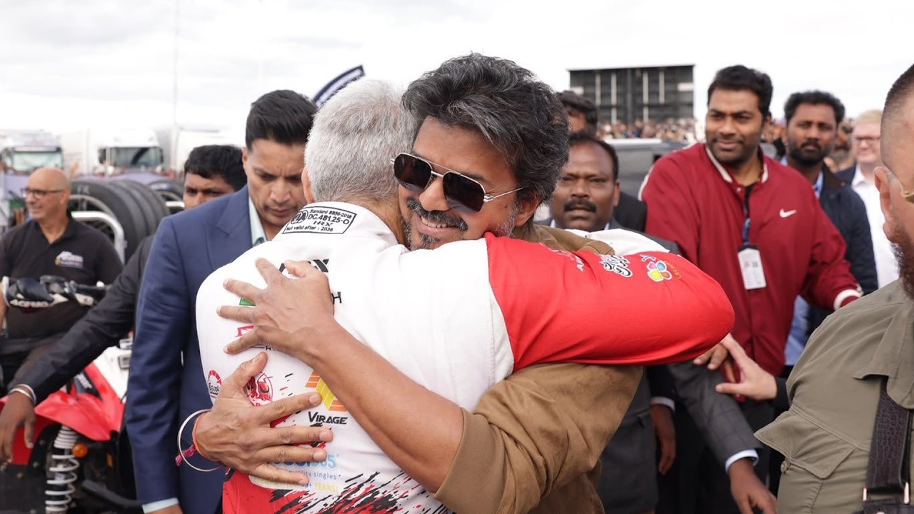 😍 CM Vijay & Ajith Together FULL VIDEO 🔥 Reunion After 15 Years | London | Le Mans Cup Car Race