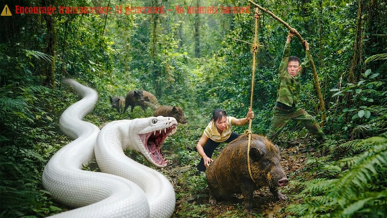 72 Hours of Terror 😱 Giant Albino Python Attacks While We Trap a Wild Boar in the Jungle!