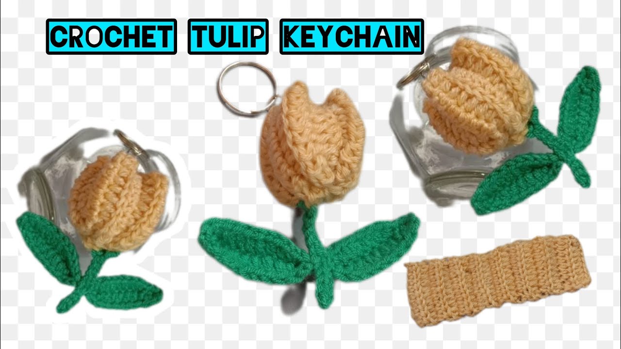 Crochet Tulip Keychain | Crochet Flower | Crochet Keychain | How to Crochet | Easy Crochet