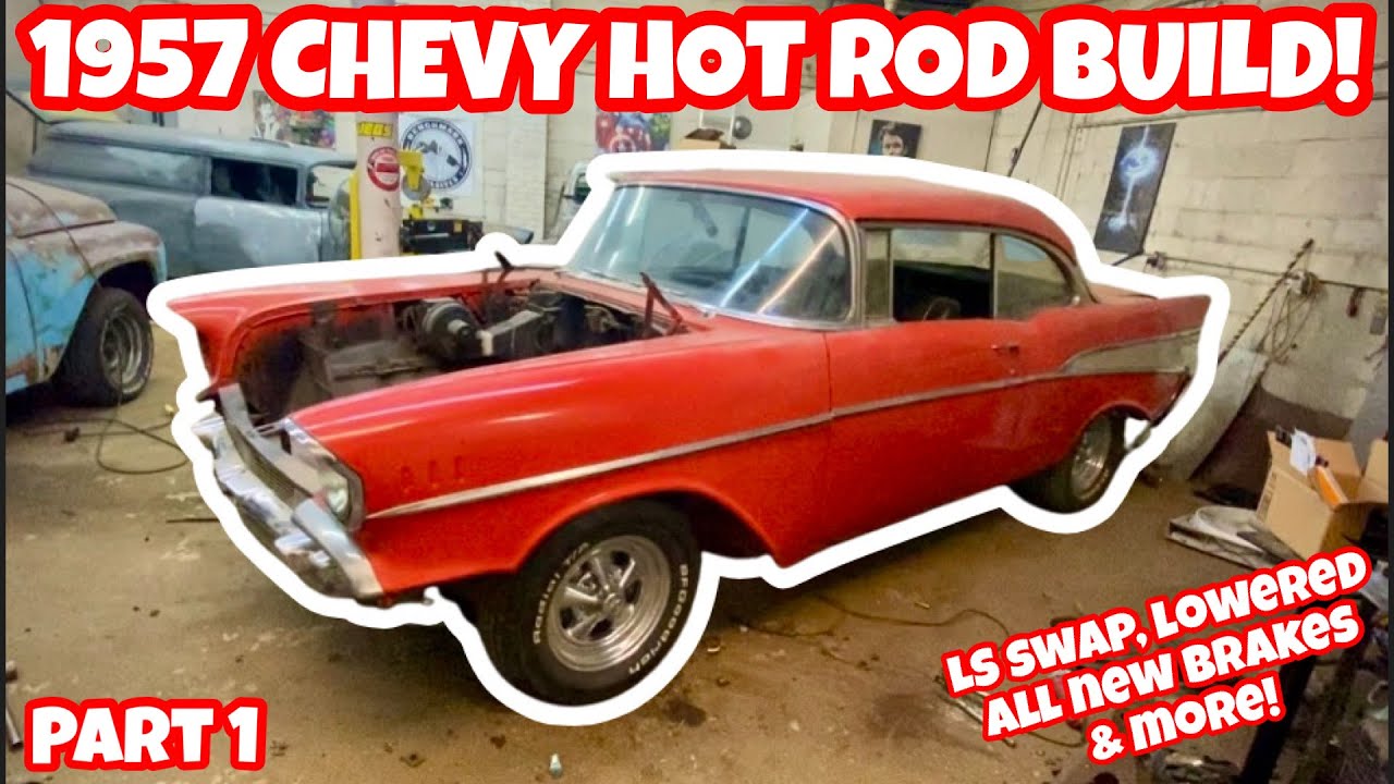 MY FAVORITE CAR GETS CUT UP!?!1957 CHEVY KUSTOM HOT ROD BUILD HAS STARTED! LS SWAP & DROPPING IT!