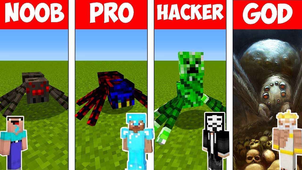 Minecraft - NOOB vs PRO vs HACKER vs GOD : SPIDER MUTANT in Minecraft ! AVM SHORTS Animation