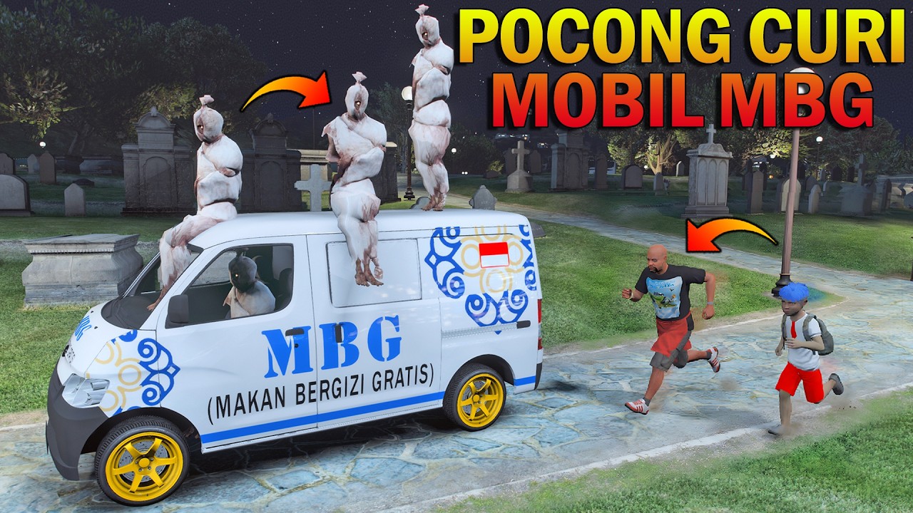MOBIL VAN MBG HILANG DICURI HANTU POCONG, BOCIL KAGET - GTA 5 BOCIL HORROR