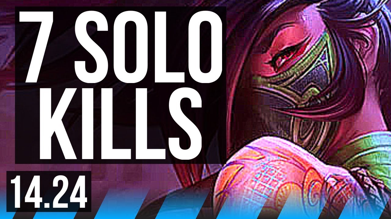 AKALI vs YASUO (MID) | 7 solo kills, Legendary | NA Challenger | 14.24