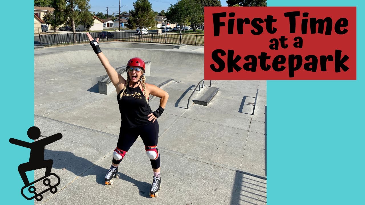 Roller Skating at the SKATEPARK!  LOOK for THIS Obstacle First!
