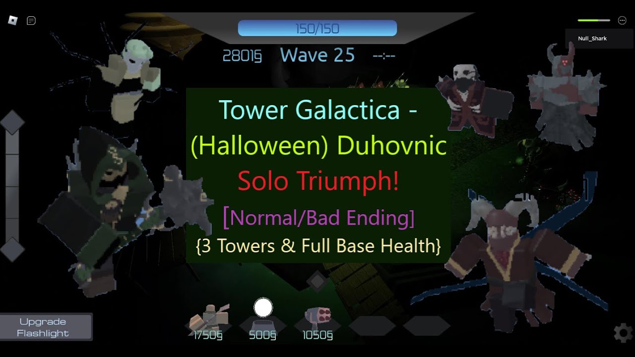 (3 Towers, Full Base Health) Duhovnic Solo Triumph! {Normal/Bad Ending} || [Roblox] Tower Galactica