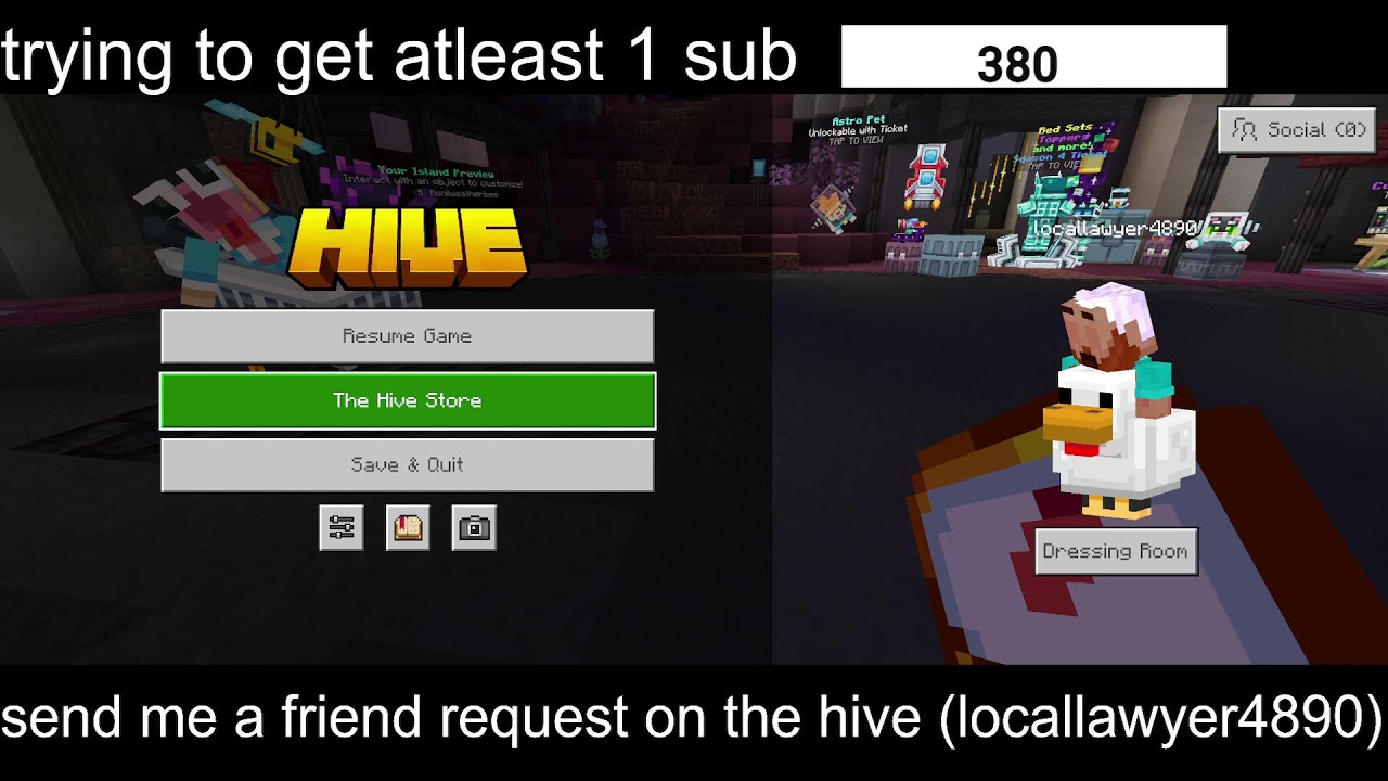 Playing the hive with viewers in minecraft bedrock (The hive, survival games, sky wars, bedwars ETC.